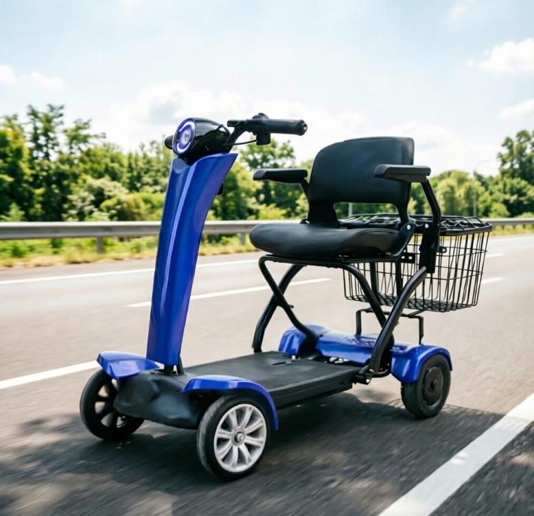 Trotinette Électrique Pliante Certifiée CE | Puissance 500W, Autonomie 50KM | 4 Roues avec Freins à Double Disque et Éclairage LED - Ultra-Sécurisée pour les Personnes Âgées