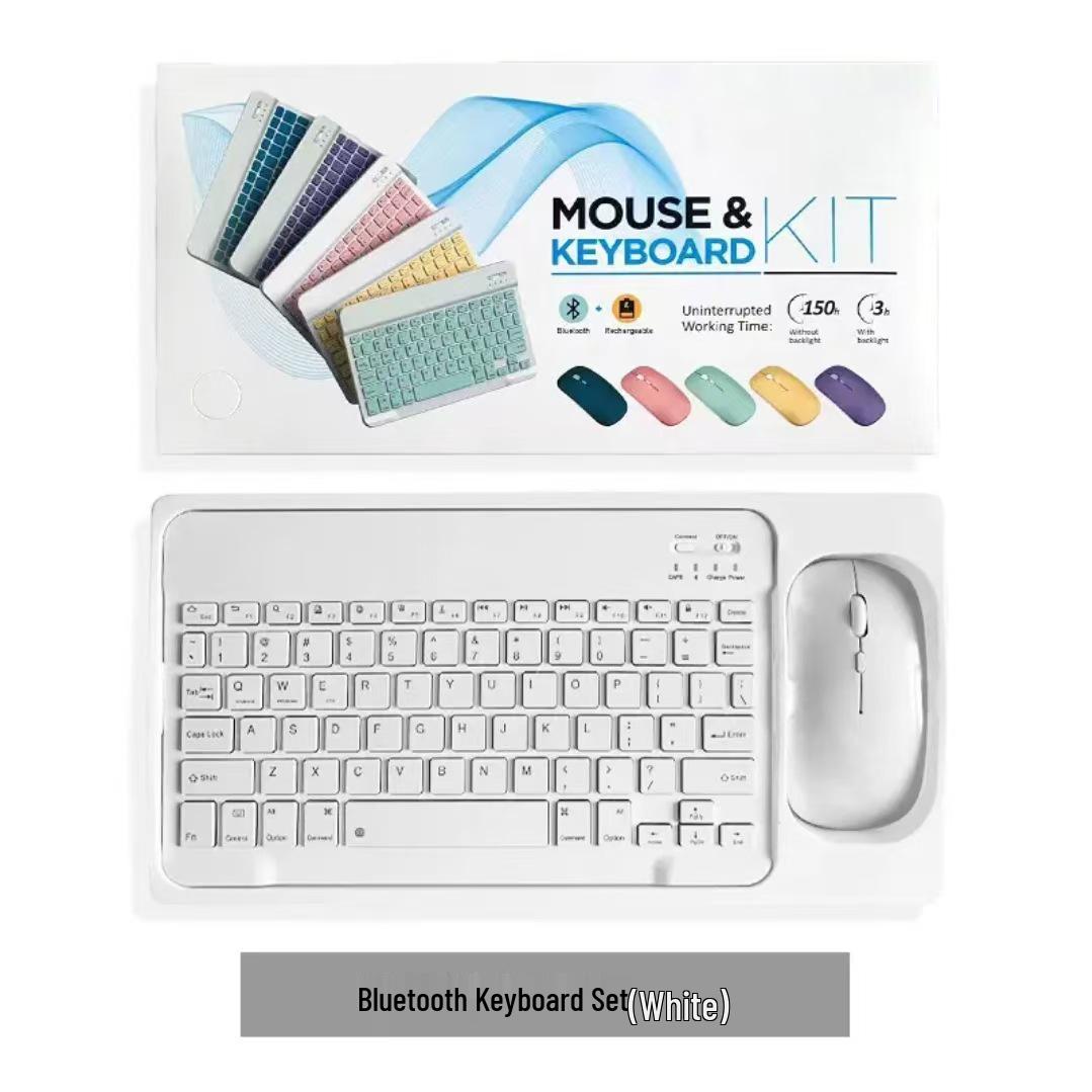 

Silent Bluetooth Keyboard for iPad & Huawei MatePad Tablets Battery Mouse білий