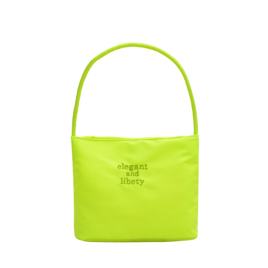 Summer New Simple Nylon Underarm Bag Design with Embroidered Alphabet Handheld Commuter Bucket Bag