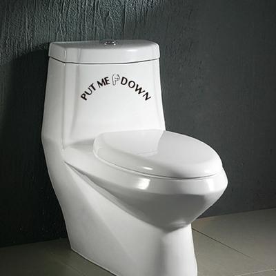 2Pcs Put Me Down Toilet Sticker Removable Self-adhesive Waterproof PVC Bathroom Toilet Lid Closing Reminder Decoration Decal