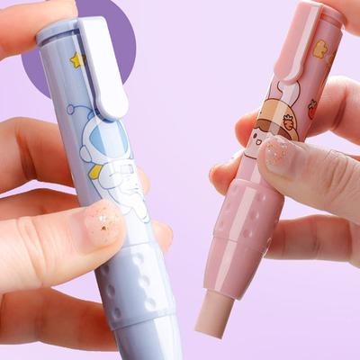 Drücken Cartoon Bleistift Radiergummi Stift Typ Niedlicher Radiergummi Austauschbarer Gummikern Schulschüler Radiergummi Kindergeschenke Büro Radiergummi