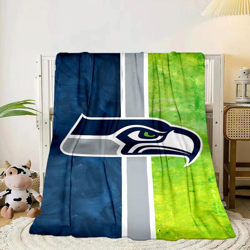 Seahawks Team Spirit Portable Blanket/Soft Blanket Bedding Blanket Suitable for Travel Camping Living Rooms Offices Sofas Fan Gifts