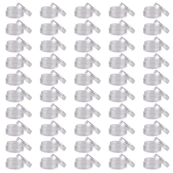 50Pcs/Bag 5g Empty Cream Bottle Wear-resistant Excellent Sealed Performance Clear Round Refillable Makeup Container for Travel