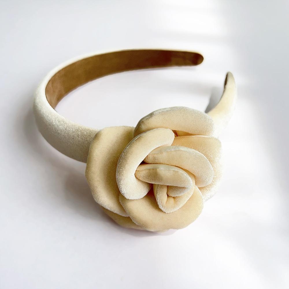 Oversize Rose Women Hairband Lady Headwear Velvet Rose Crown Fashion Hair Hoop  Women