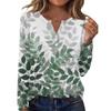Damen Casual Mode T-Shirt, Vintage Blumendruck, Rundhalsausschnitt, Langarm-Oberteil.