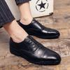 Spring and Autumn Brock Men's Shoes British Leather Shoes Casual Business Men's Large Carved Size Shoes Dress Leather Shoes