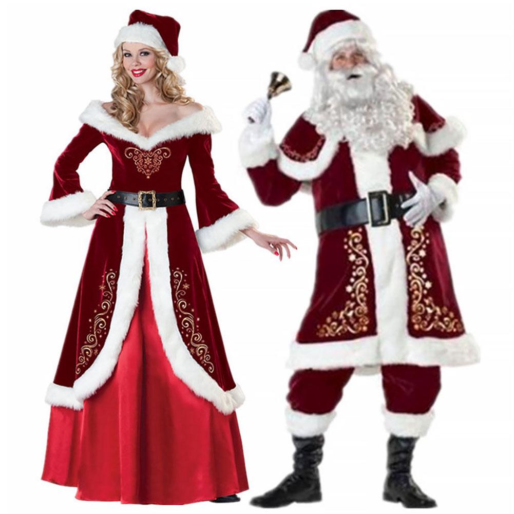 HQ Women/'s Merry Christmas Mrs Santa Claus Red Cloak Xmas Costume Pleuche Cape