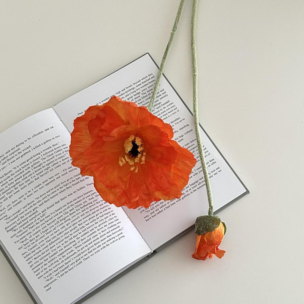 Grande Bouquet di Fiori di Papavero Artificiali per Soggiorno, Vetrine di Negozi e Oggetto di Scena per Fotografia