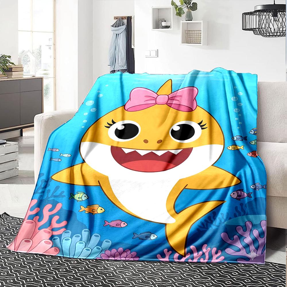 Shark Theme Printed Blanket - Perfect for Couch, Bed, Travel & Outdoor Use | Machine Washable, Cozy & Durable.