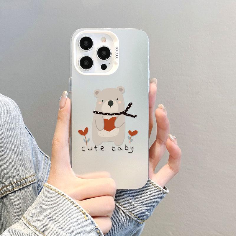 Cute Little Rabbit Lovely Bear Laser Phone Case For Samsung Galaxy S24 S23 Ultra Plus FE S25 S22 Ultra Plus S21 FE Cover Fundas