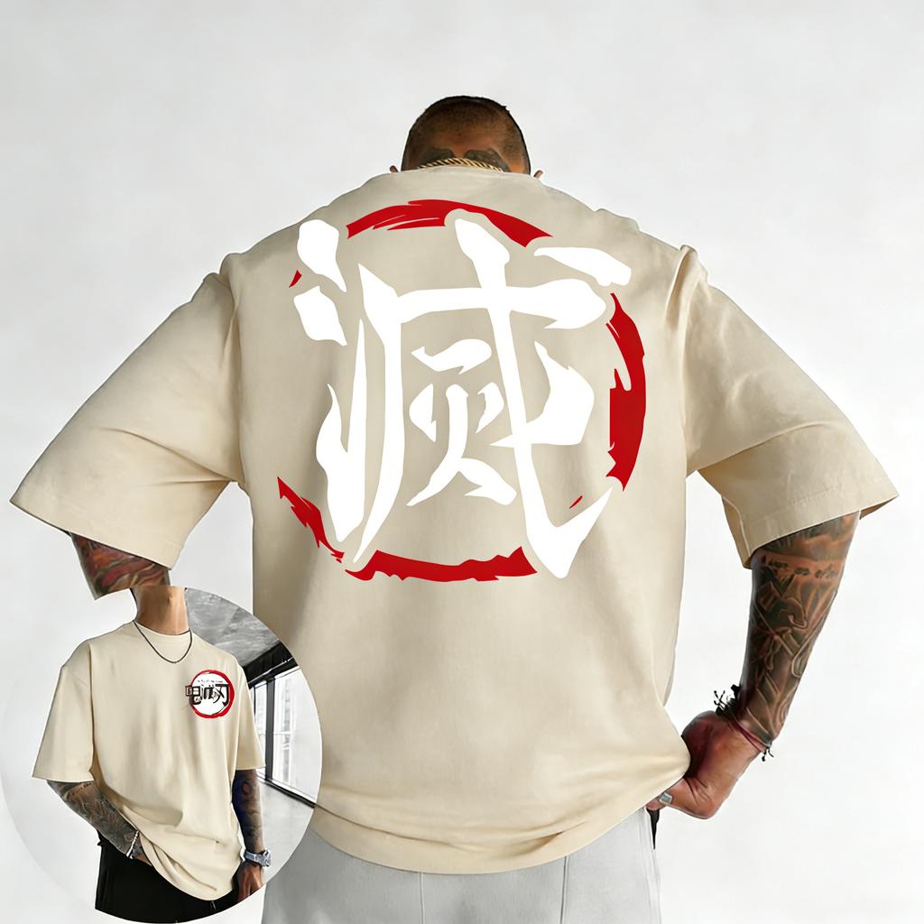 Ghostblade Anime Bedrucktes T-Shirt für Frühling/Sommer 2026 Neues Y2K Großer Stil Herren und Damen Streetwear