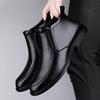 Lyxmärke Herr Chelsea Boots Nya Vinter Herr Äkta Läder Botas Mjuka Elastiska Band Ankelstövlar Toppkvalitet Man Höga Skor