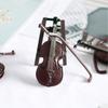 10Sets/1Set Mini Violins Ornament Miniature Violins Model with Stand Case Dollhouse for Home Office Desktop Decoration