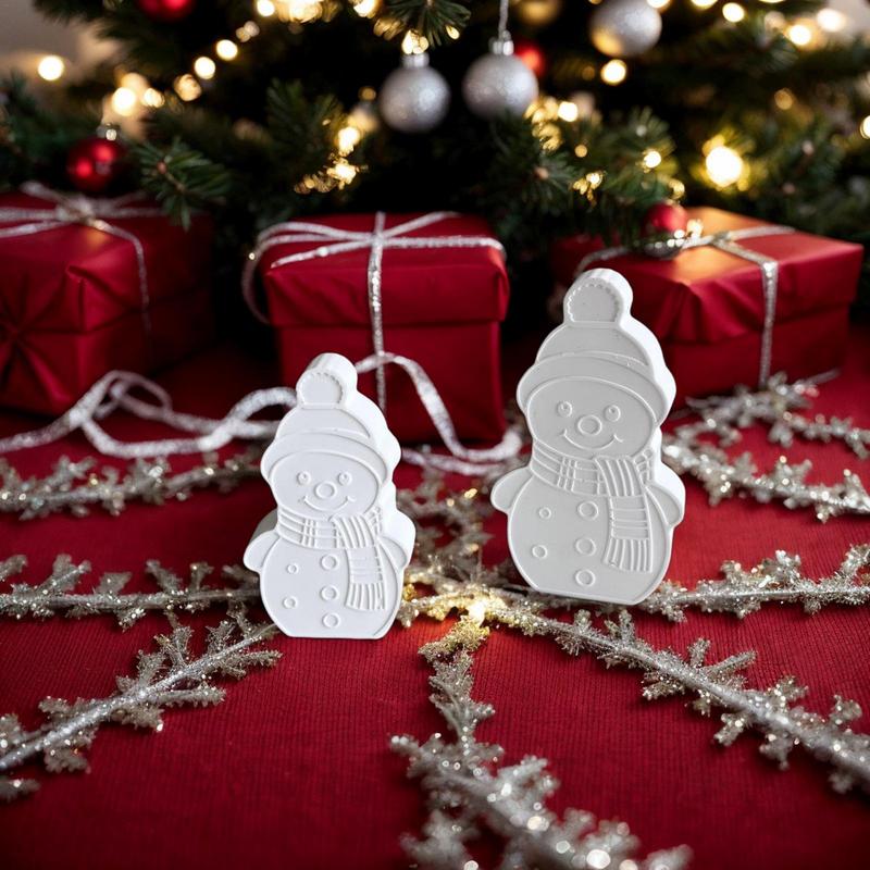 Silicone Molds For Christmas Epoxy Resin Art Craft Mold Non-Stick 2 Cavities Snowman Mold Multifunctional Ornament Silicone Mold