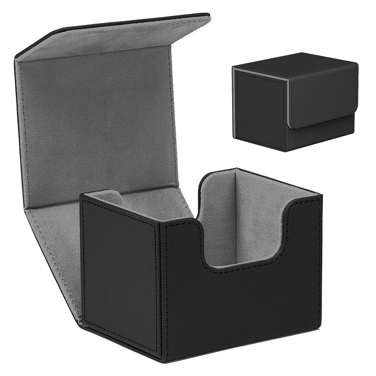 

Колода Торговых Карт Горизонтальная Вмещает Примерно PU Магнитный Слив Дуэль и Другие Карты Черный с Серым Кейс, Кейс, Загрузка, 100+ Карт, Кожа,