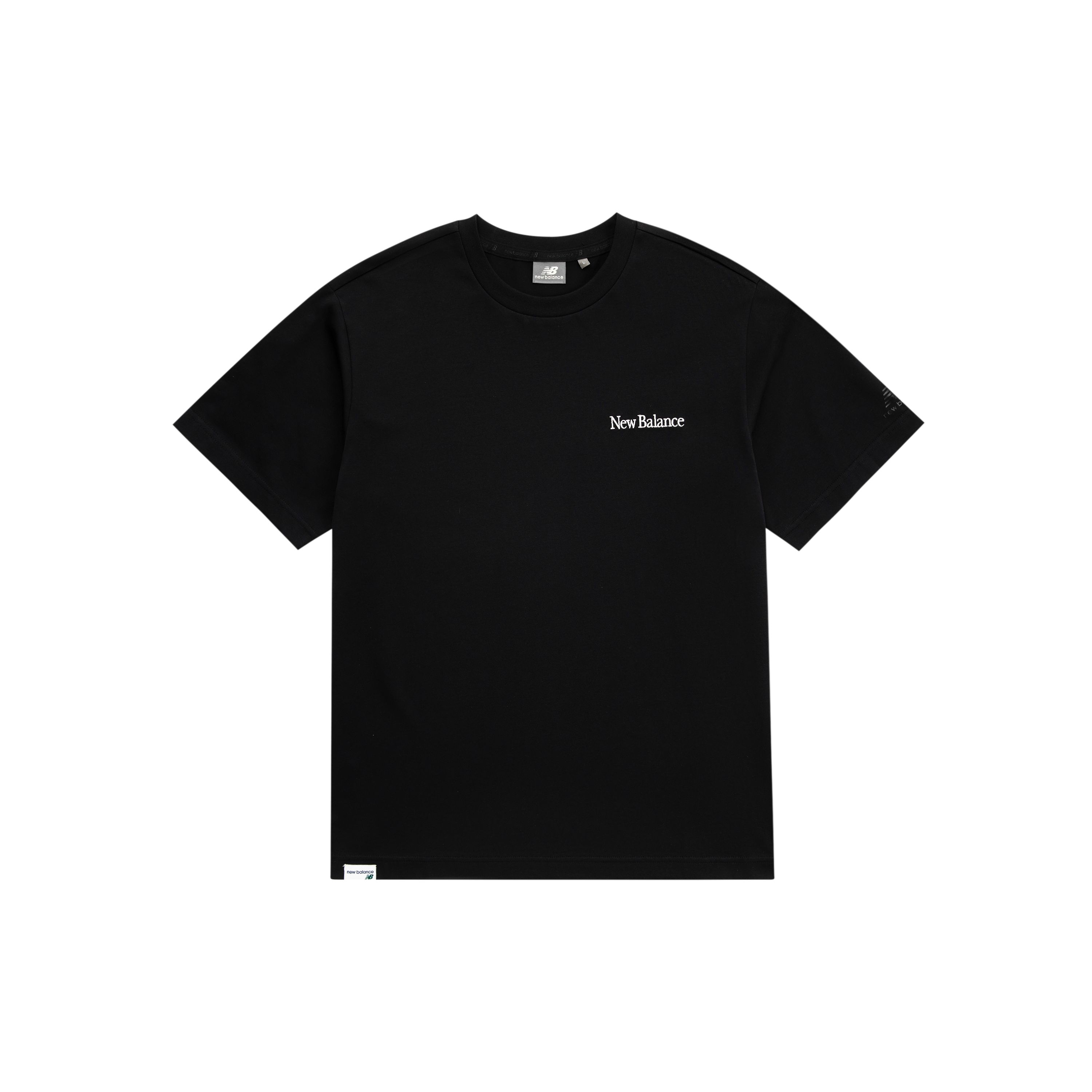 

Мужская спортивная футболка свободного кроя с буквенно-цифровым принтом New Balance с короткими рукавами, черные 5ED25433-BK