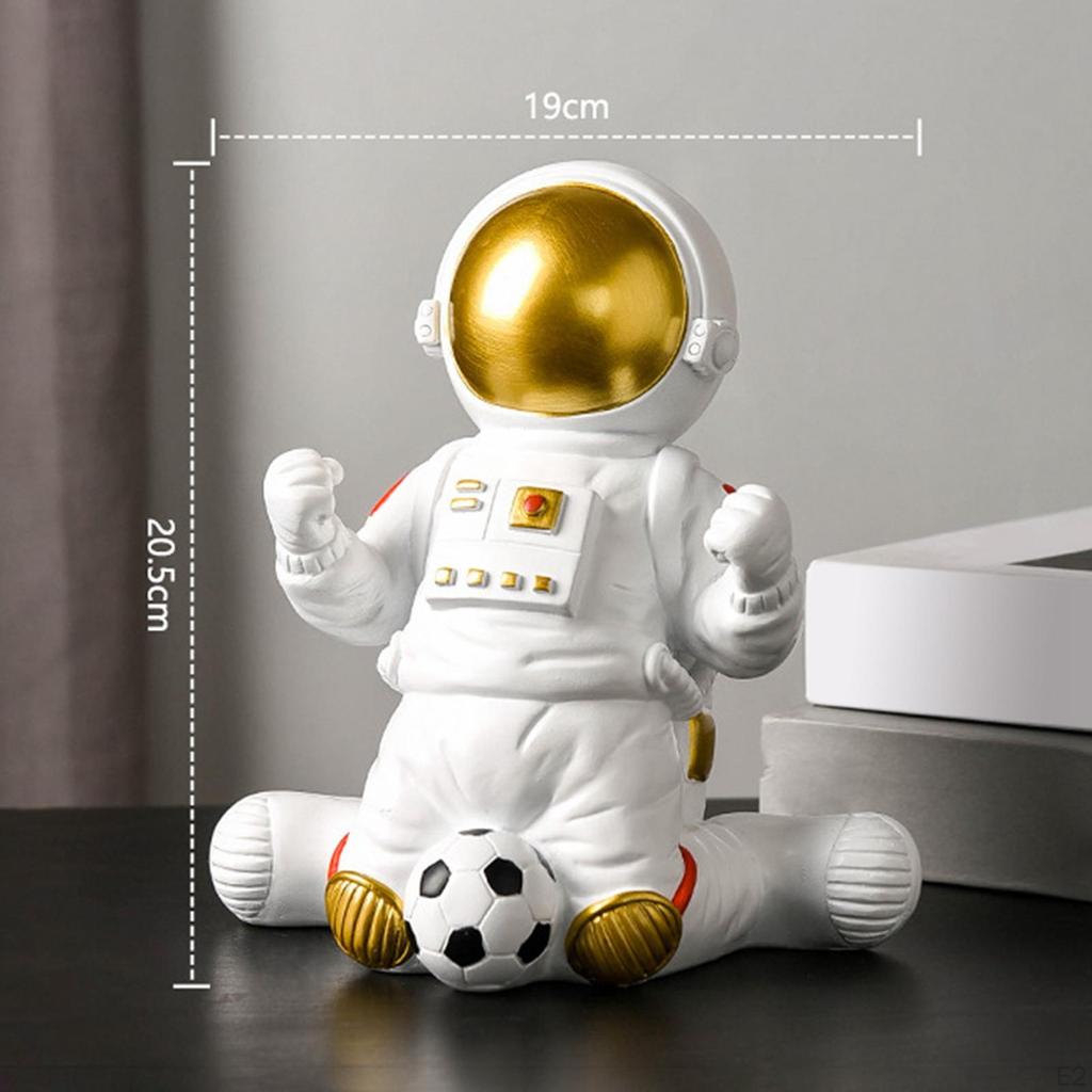 -Resin Statue Space Figure Spaceman Figurine Ornament Sculpture for Kids Room Bookshelf ,Bedroom,