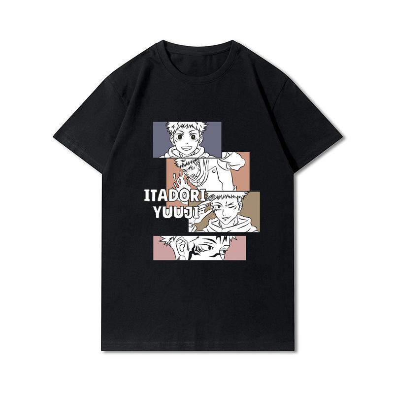 Plus Size Hip Hop Streetwear Men T Shirts Anime Printed Harajuku T-Shirt Cotton Casual Tops Summer Short Sleeves Tees
