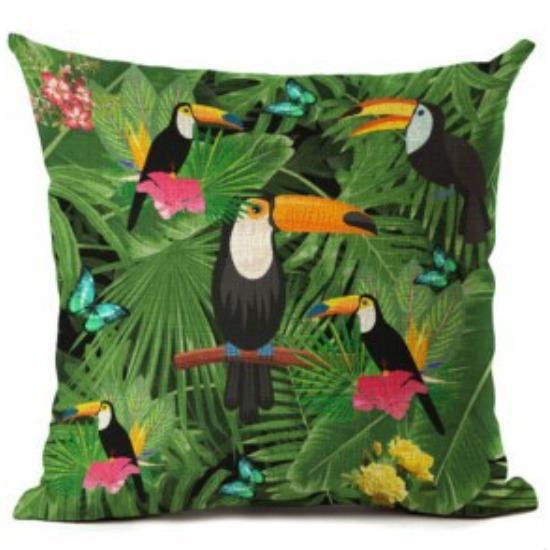 New Flax Tropical Flower Plant Flamingo Hibiscus Flower Pillowcase Cushion Cover
