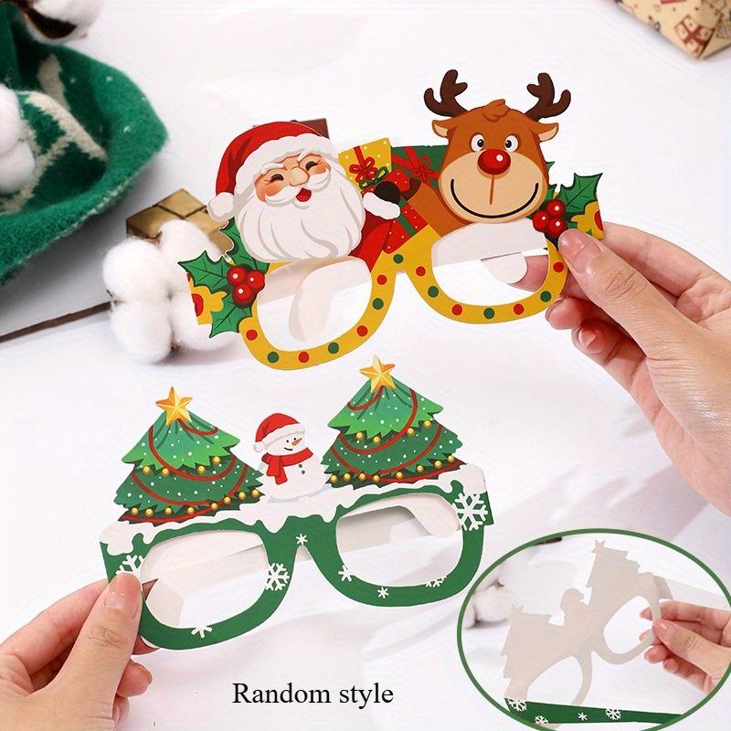24pcs Paper Funny Photo Props Glasses 2026 Merry Christmas Deco for Home Xmas Gifts New Year 2026 Santa Claus Navidad Party Gift