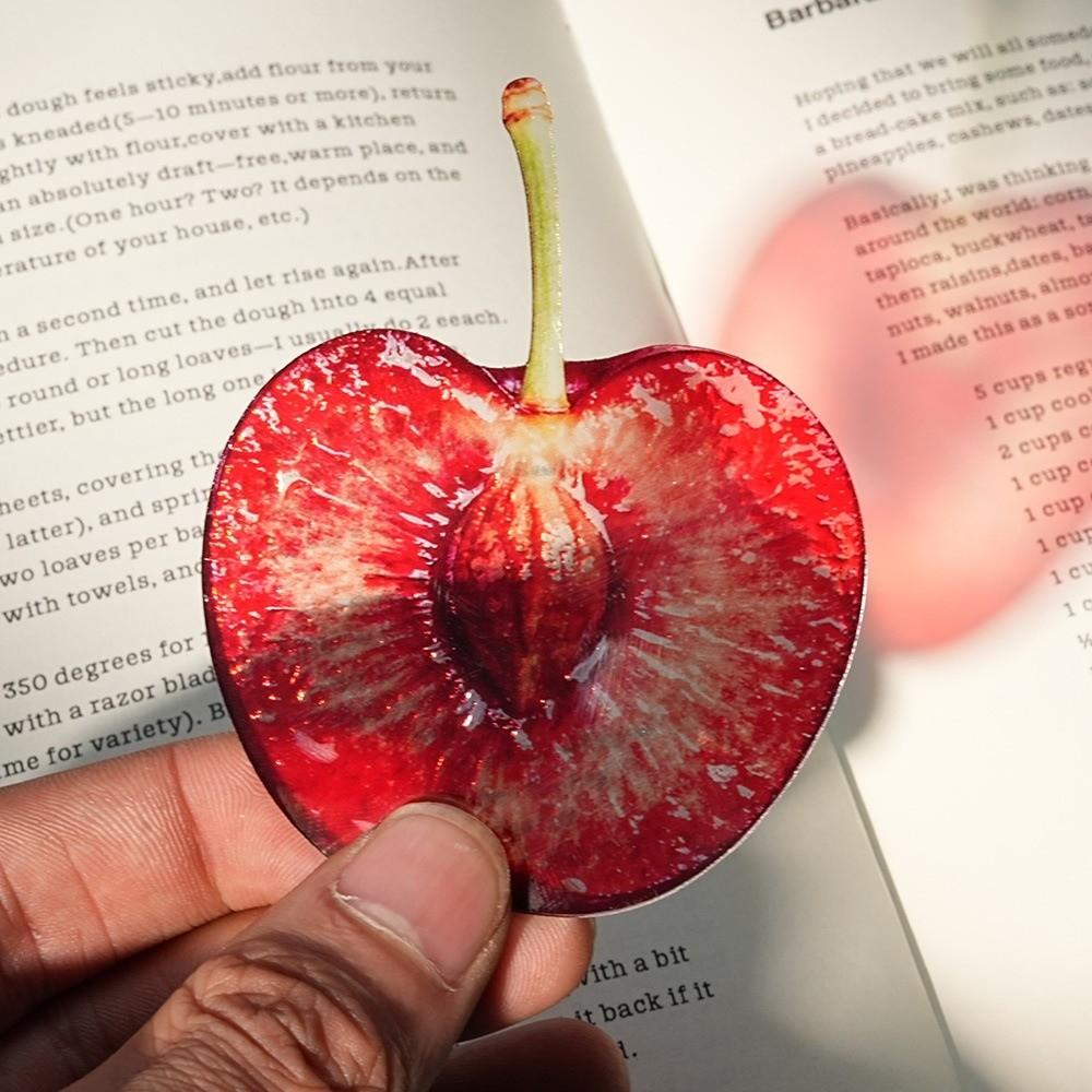 Refractive Color Acrylic Bookmark Funny Fruit Bookmark New Translucent Bookmark  Note Marker