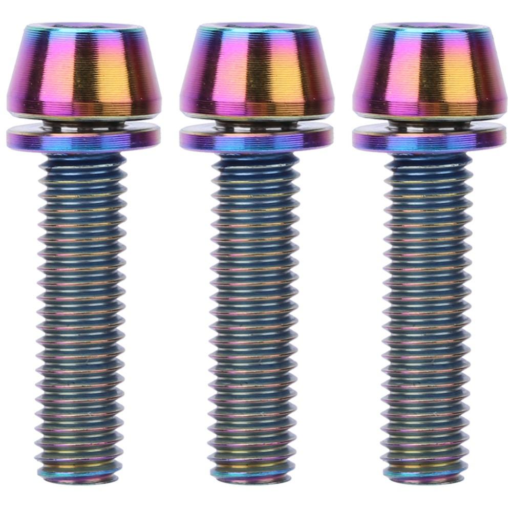 3PCS Titanium Alloy Bike  Stem Bolts Hex Tapered Head Bicycle Disc Brake Screws  Bike Maintenance