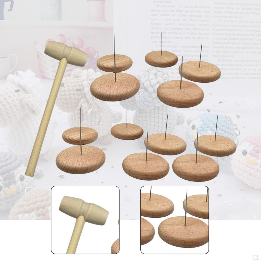 12 Pack Crochet Doll Display Stands, Animal Toy Holder, Wooden Stable Base for Collectible Action