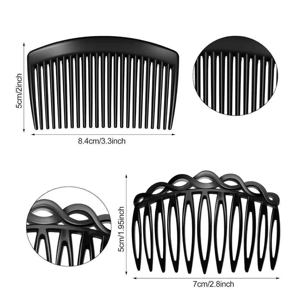 Women Hair Comb Accessories French Hair Side Combs Plastic Twist Decorative Clips with 11/23 Teeth Wedding Veil clip for Women