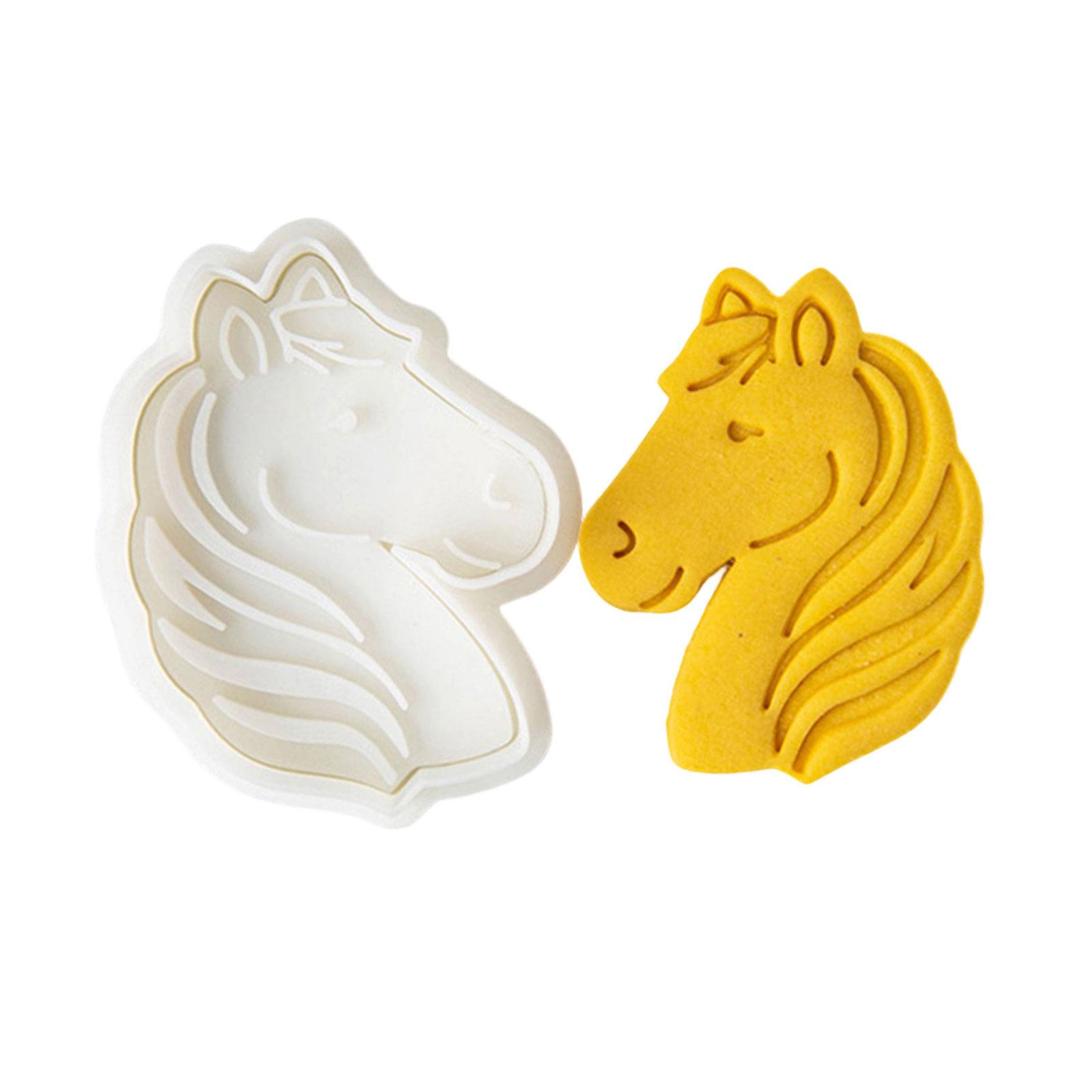 Cartoon Horse Biscuits Stamps Safe Kitchen Baking Molds Ideal For Sugar Cookie Chocolate And Desserts