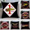 Moto Pillow H-Hells Angels Pillow Case Short Plush Sofa Decorative Gift Home Double-sided Printing Cushion
