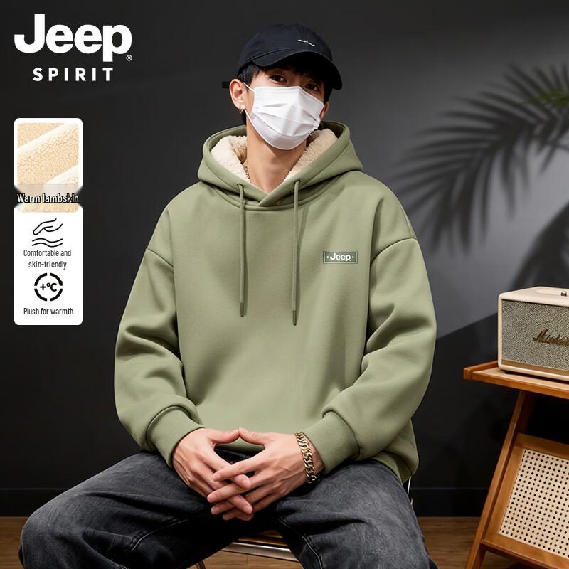 JEEP SPIRIT Men's Heavyweight Fleece Pullover Hoodie