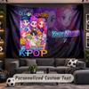 Kpop Demon Hunters Personalized Tapestry Support Custom Name, Wall Art Home Decoration