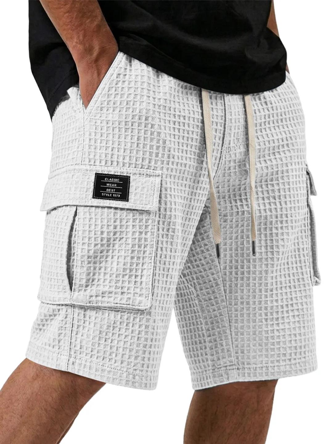 Men S Casual Loose Straight Solid Color Knee Length Summer Shorts S