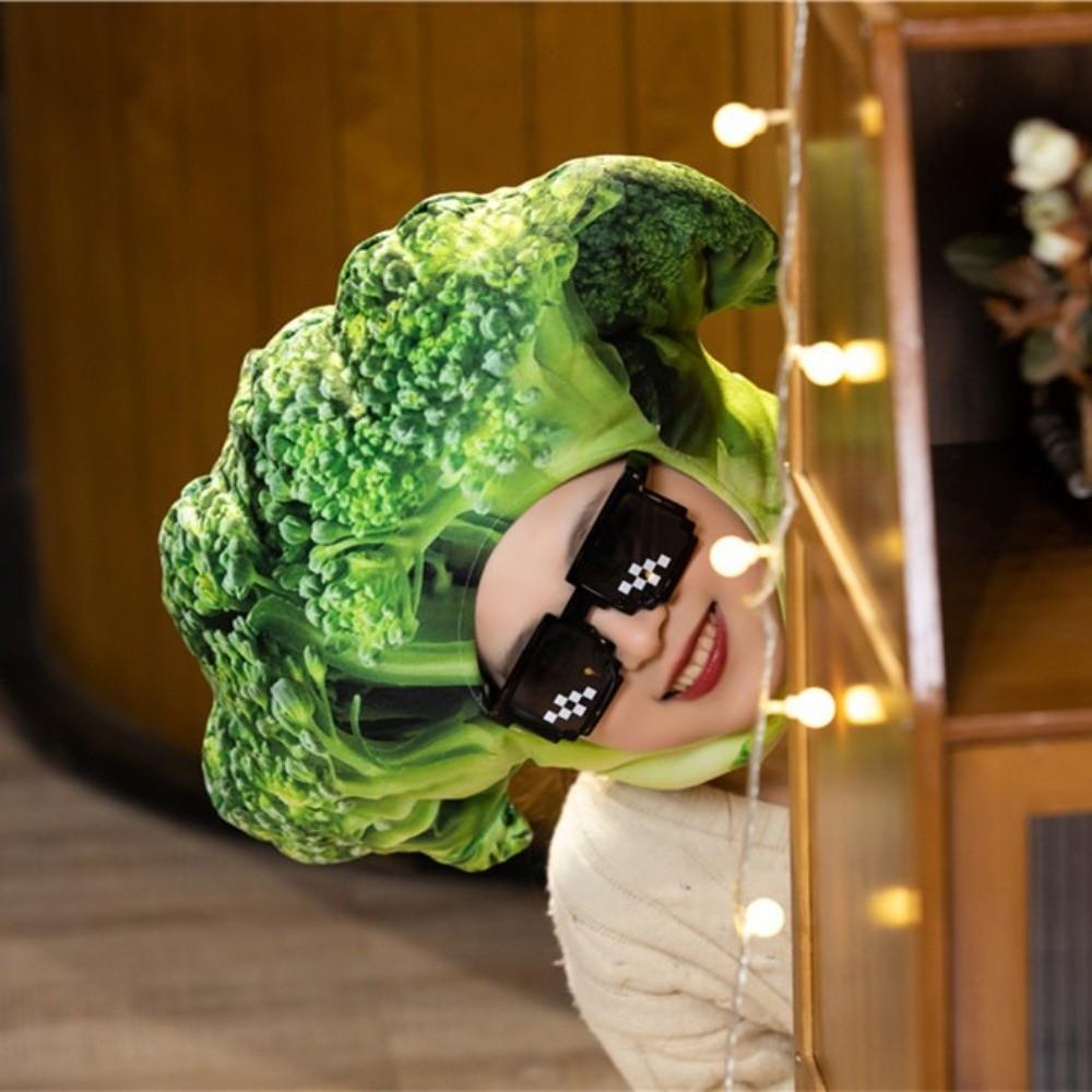 Cartoon Design Broccoli Head Cover Realistic Durian Head Cover Cosplay Costume Party Photo Props