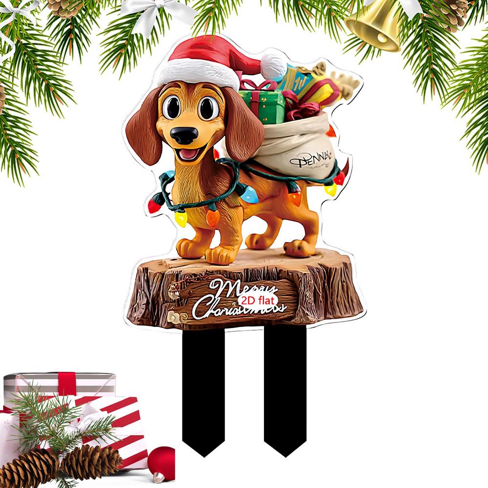 

Рождественские украшения, уличные колышки, декоративные садовые колышки для рождественского декора, 2D плоский акрил, товары для вечеринки для кашпо