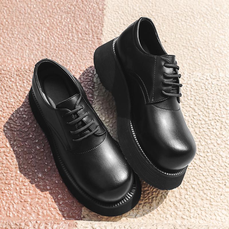 Thick Bottom Mens Dress Shoes Street Style Men's Formal Oxford Shoes for Men Elegant Casual Footwear Social Male Elevator Shoes
