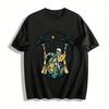 Hello Summer Hawaiian Skeleton Surf Print Casual Vacation T-Shirt Pure Cotton T-shirt