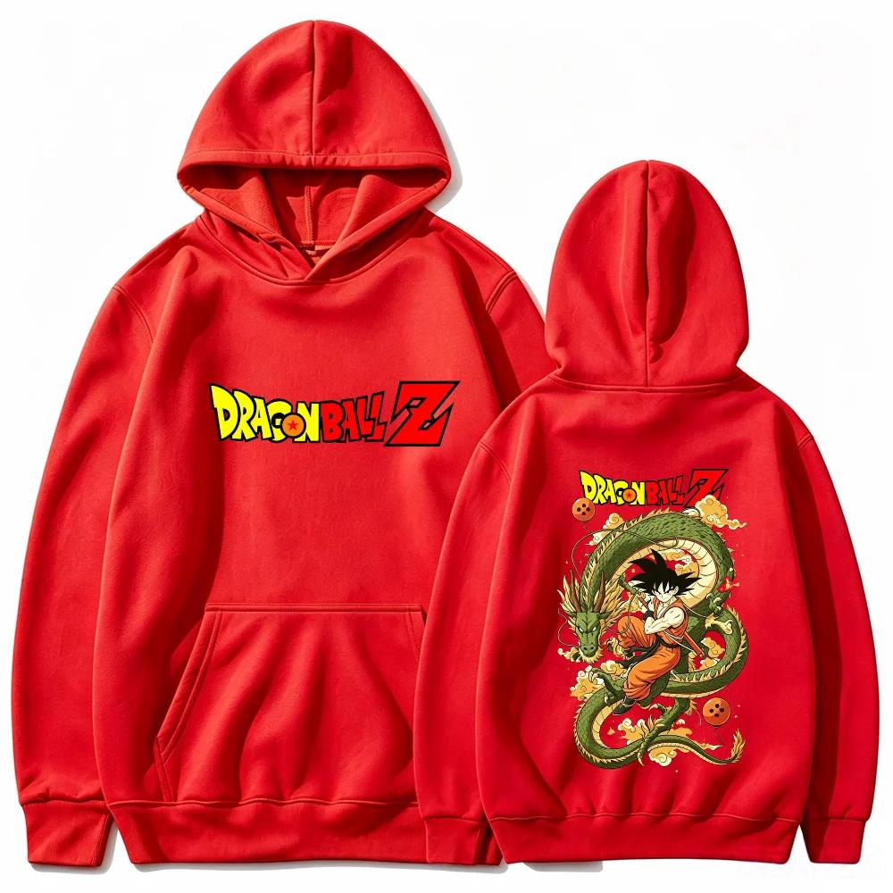 Felpa Dragon Ball Z Goku Shenron Drago Anime Manga Streetwear Estetica Nera Oversize Casual Sportiva Felpe
