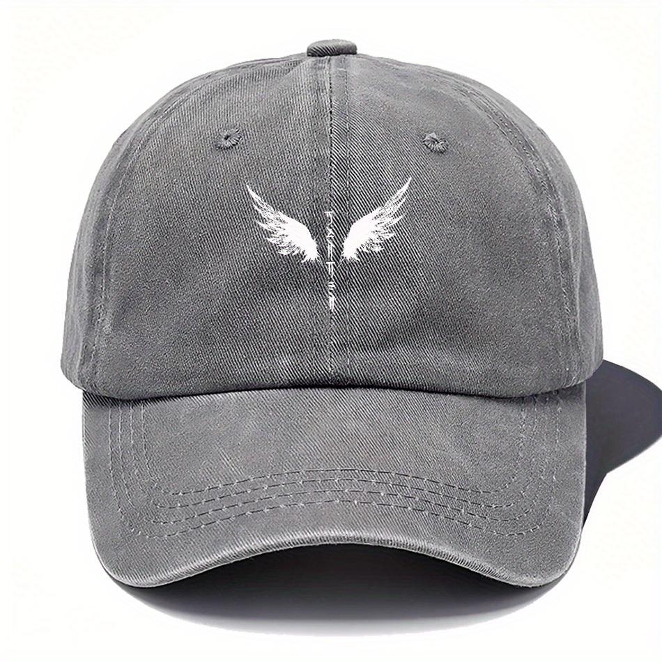 Classic Feathered Totem Print Baseball Cap - Black Outdoor Festival Hat With Wing & Design, Hand Washable Textile Material