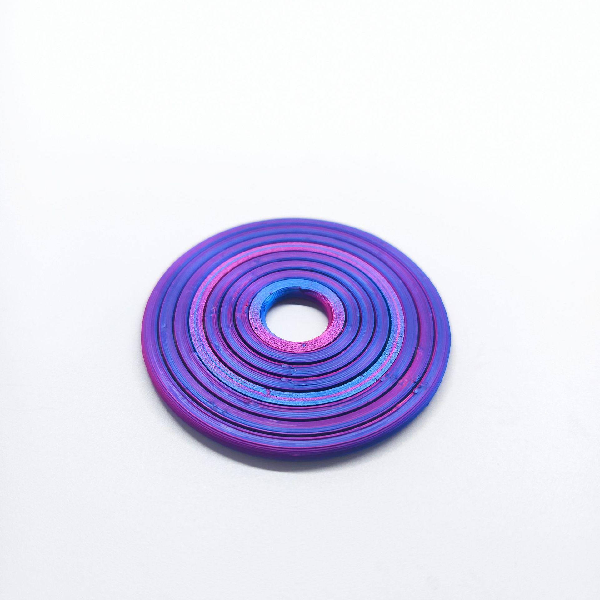 Colorful Rotating 3D Printed Fidget Spinner Ring - Novelty Decompression Toy