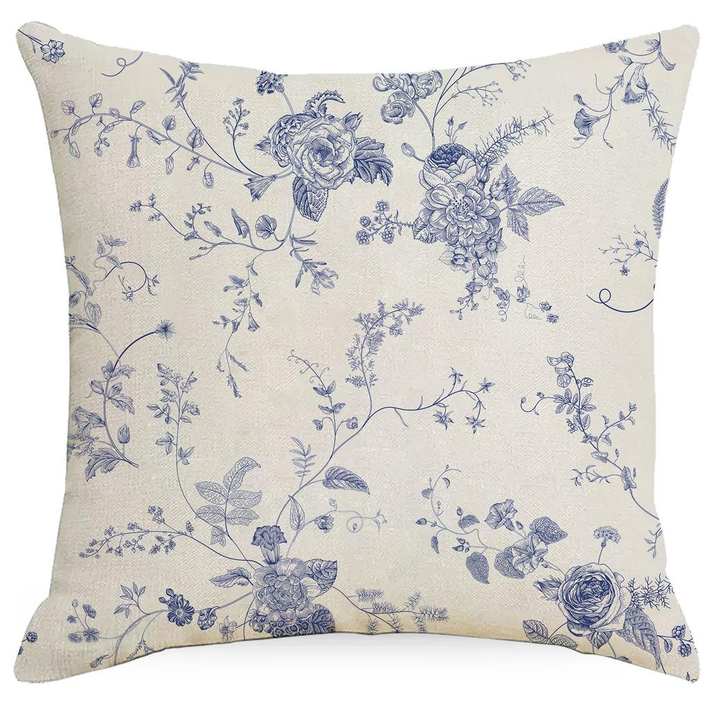 Kissenbezug mit geometrischem Blumen- und Pflanzenmuster im chinesischen Stil, Wohnzimmer, Sofa, Kissenbezug im neuen chinesischen Stil