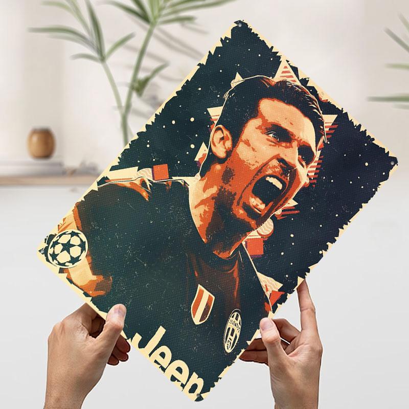 Gianluigi Buffon Printed Poster Customized Wall Art Retro Vintage Metal Tin Signs for Room Office Decoration Gaming Desk Decor