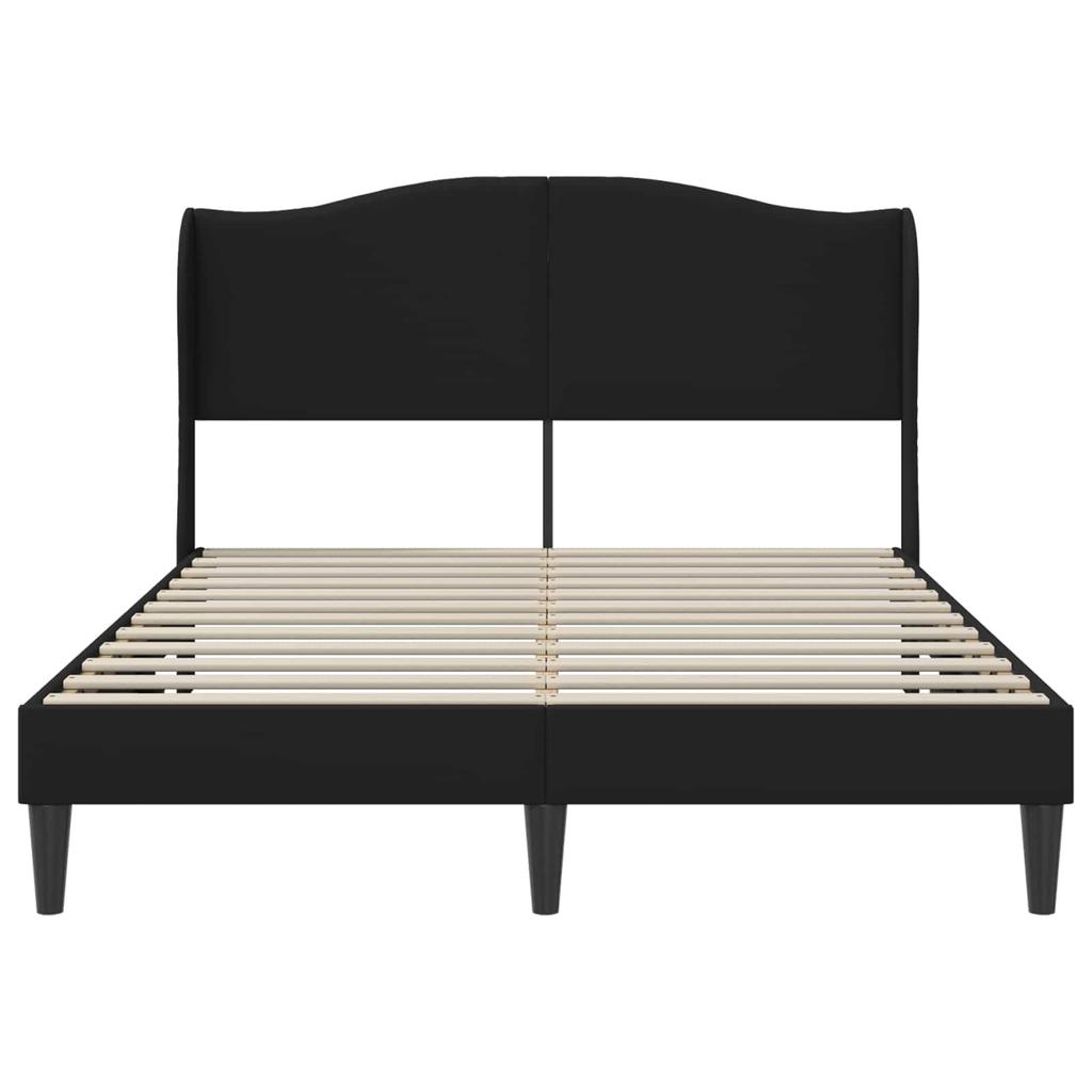Bed Frame with Headboard Black 120 x 190 cm Faux Leather