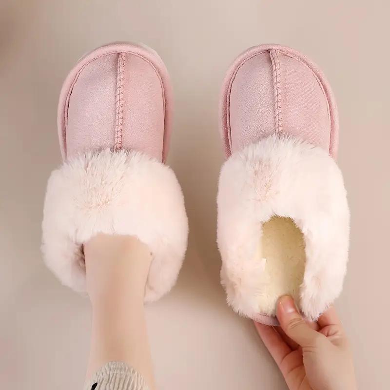 

Однотонные теплые домашние тапочки, мягкая подошва на платформе с плюшевой подкладкой, открытая задняя часть, круглый носок для дома 44-45