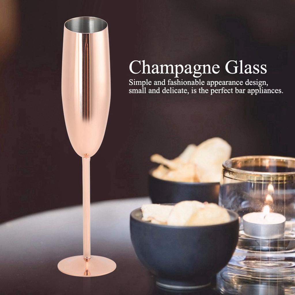 304 Stainless Steel Red Wine Glass Cocktail Champagne Glass Goblet Bar Supplies Rose Gold