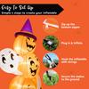 Joyfy 6 FT Stacked Pumpkins Halloween Inflatables Ghost with Build-in LEDs for Porch Halloween Pumpkin Decor Blow Up Yard
