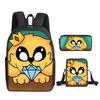 Mikecrack Rucksack Grund- und Sekundarschule Schultasche Bedruckter Rucksack Umhängetasche Federmäppchen Dreiteiliges Set