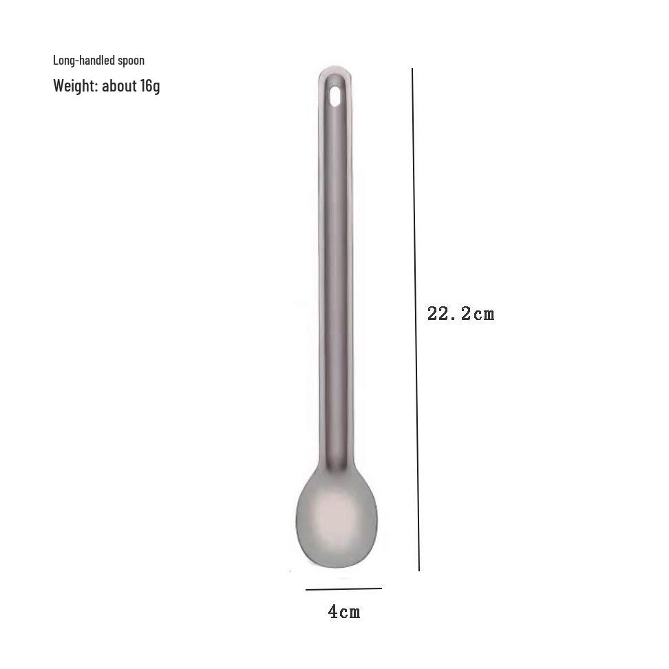 Ultralekki zestaw sztućców tytanowych: Przenośny widelec i łyżka na kemping i do sałatki