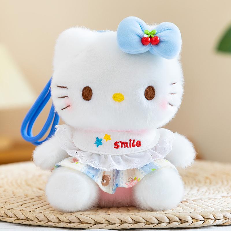 Hello Kitty 6" Pendant Plush Doll with Overalls Keychain