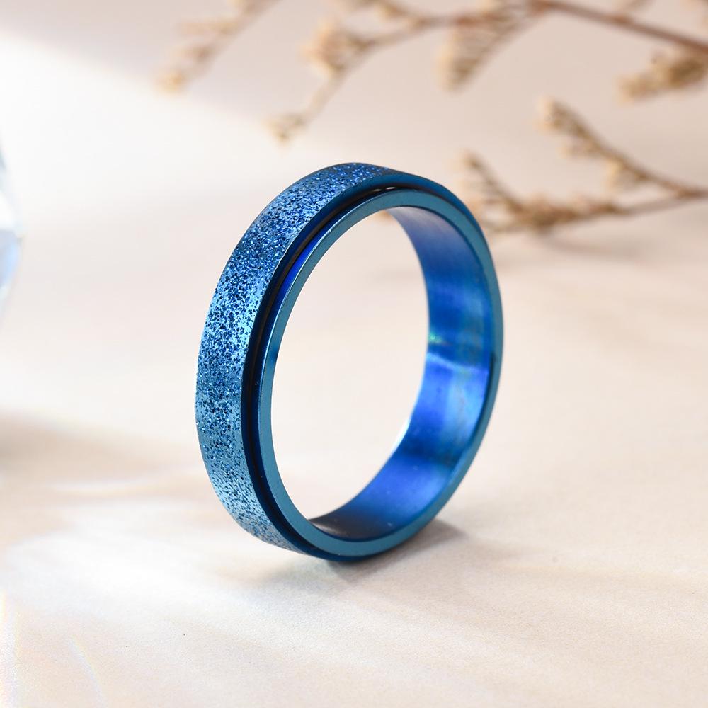 European & American Titanium Steel Moon & Star Rotating Couple Ring Set